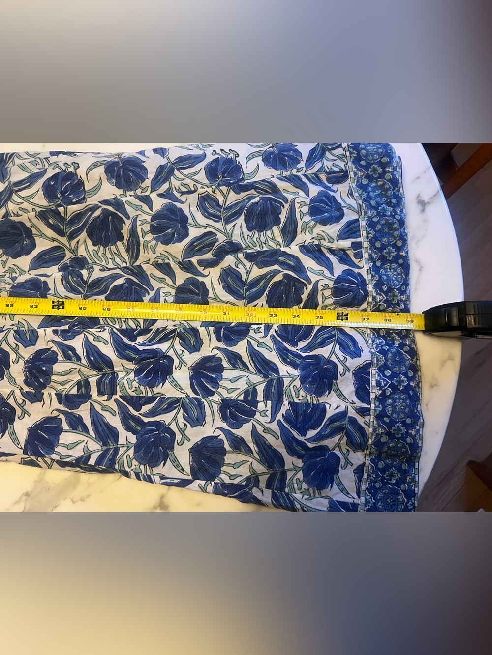 Blue and White Floral Gopi Skirt Set - Picture 6 of 6